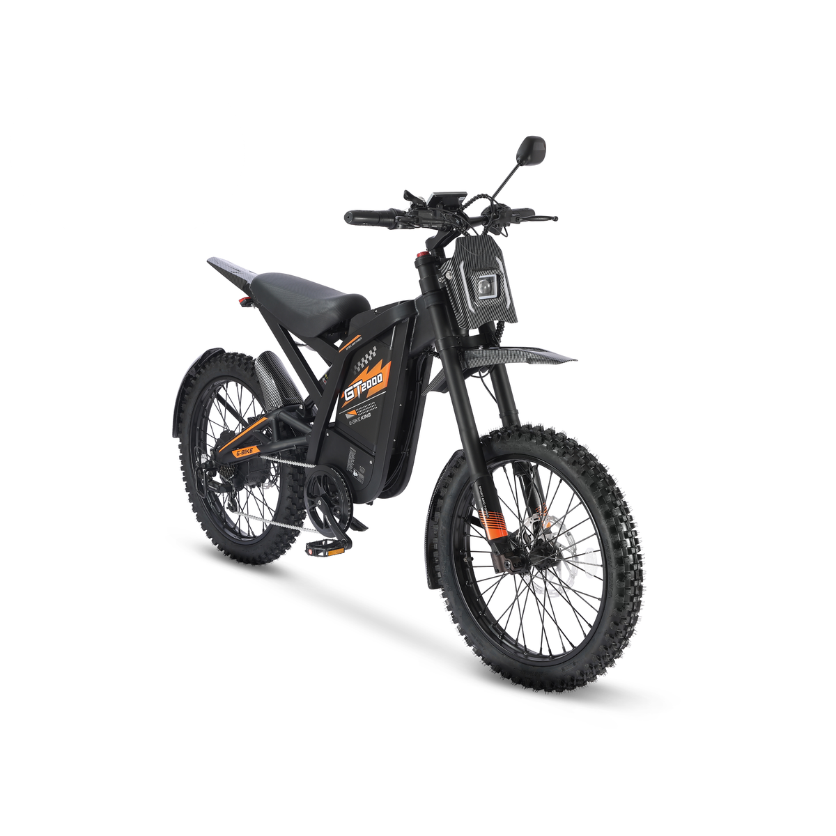 Ouxi GT2000 2.0 fatbike in oranje, schuin vooraanzicht