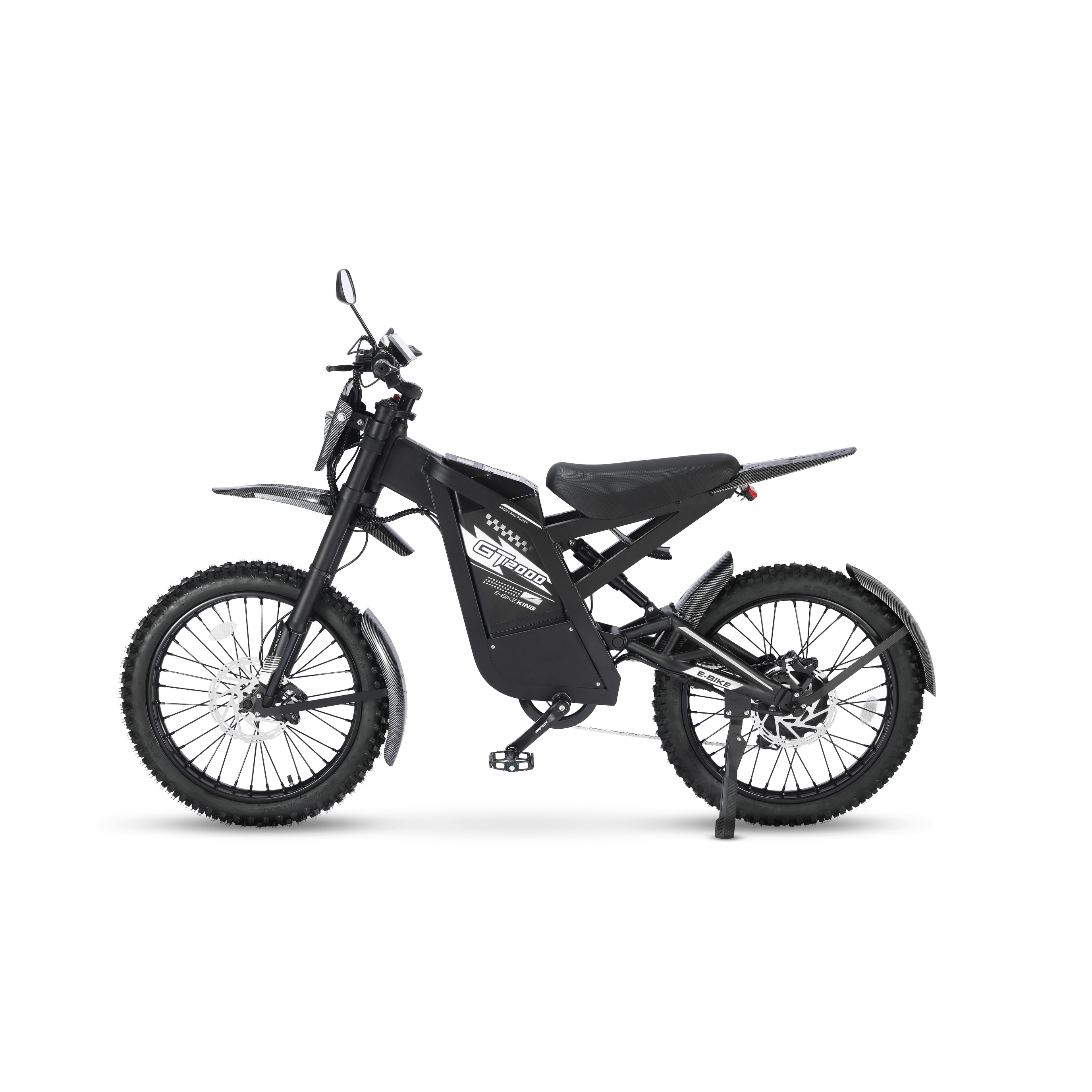 GT2000 - Electric Dirt Bike - Zwart - Opvoerbaar - Ouxi Fatbike - 6 Km/Pu Gashendel