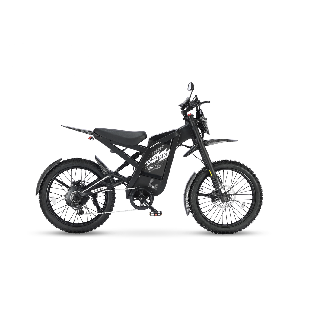 Ouxi GT2000 2.0 fatbike in zwart, zijaanzicht