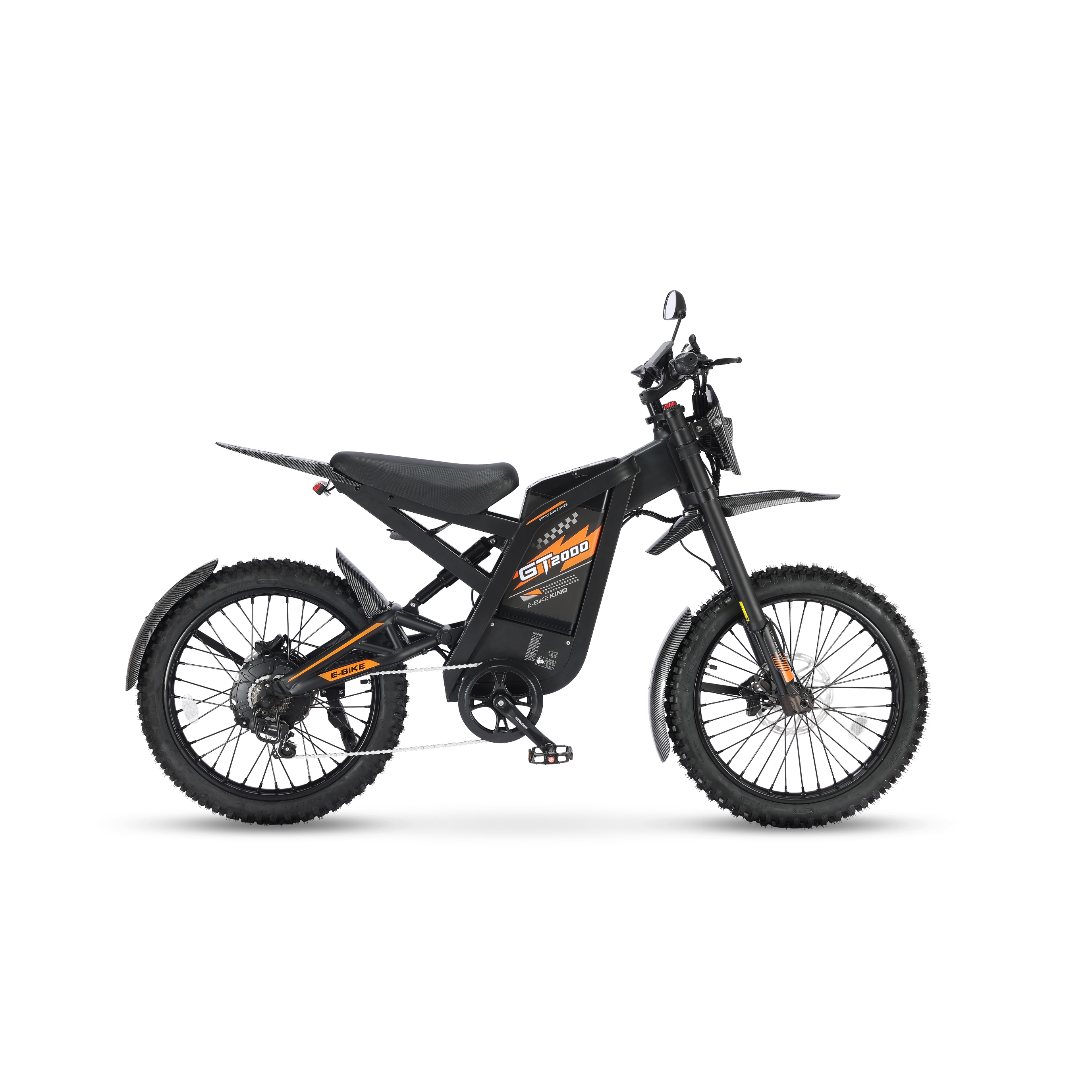 GT2000 - Electric Dirt Bike - Oranje - Opvoerbaar - Ouxi Fatbike - 6 Km/Pu Gashendel [OPTIE]
