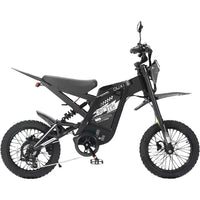Ouxi GT16 fatbike in black, side view with chain, gears and rear suspension